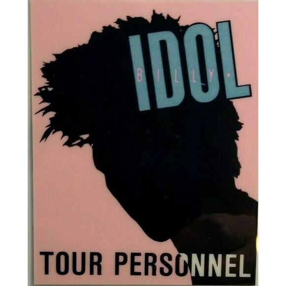 Billy Idol Backstage Pass Original 1987 1988 Concert Tour New Wave Rock 2 Sided - Picture 3 of 5